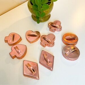VINTAGE Rose Gold Copper Cookie Cutters Playing Card Suits | MCM Baking